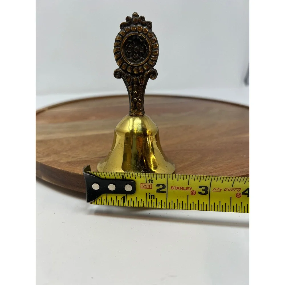 Vintage Brass Bell Ornate Handle Decorative Desk‎ Bell Tabletop